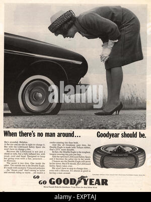 Anni sessanta USA pneumatici Goodyear Magazine annuncio pubblicitario Foto Stock