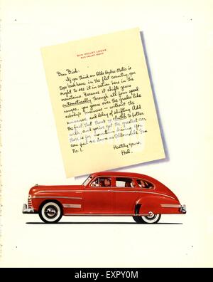 1940s USA Oldsmobile automobili Magazine annuncio pubblicitario Foto Stock