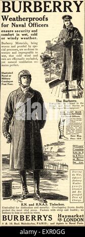 1910S UK Burberry Magazine annuncio pubblicitario Foto Stock