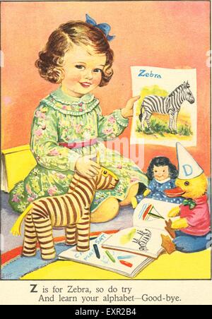 1950S UK scuola per bambini Libri Comic/ piastra Cartoon Foto Stock