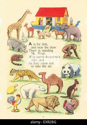1950S UK scuola per bambini Libri Comic/ piastra Cartoon Foto Stock