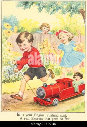 1950S UK scuola per bambini Libri Comic/ piastra Cartoon Foto Stock