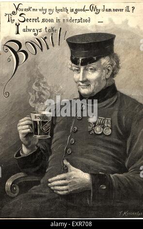 1890S UK Bovril Magazine annuncio pubblicitario Foto Stock