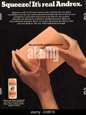 1970S UK Andrex Magazine annuncio pubblicitario Foto Stock