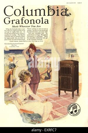 1910s USA Columbia Magazine annuncio pubblicitario Foto Stock