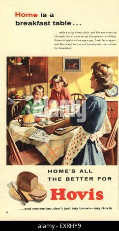 1950S UK Hovis ha Magazine annuncio pubblicitario Foto Stock