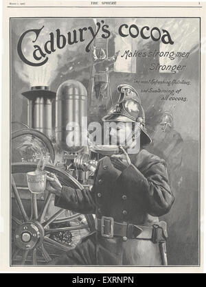 1900S UK Cadburys Magazine annuncio pubblicitario Foto Stock