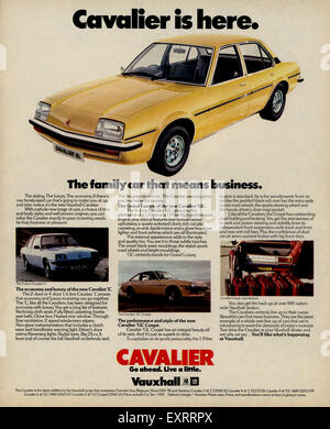 1970S UK Vauxhall Cavalier Magazine annuncio pubblicitario Foto Stock