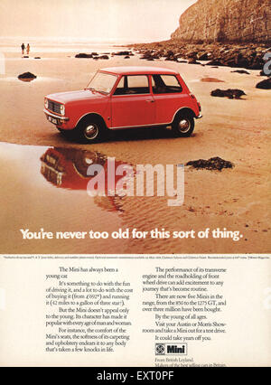 1970S UK Mini Magazine annuncio pubblicitario Foto Stock