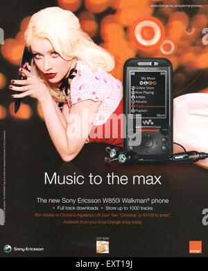 2000S UK Orange, Sony Ericsson Magazine annuncio pubblicitario Foto Stock