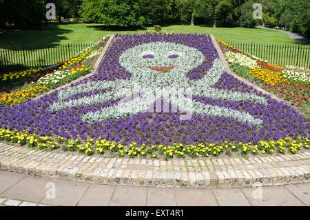 Il polpo letto di fiori a Roundhay Park, Leeds, Yorkshire Foto Stock