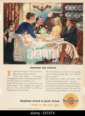 1950S UK Sunblest Magazine annuncio pubblicitario Foto Stock