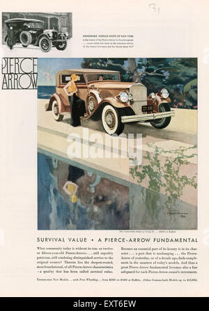 1930 USA Pierce Arrow Magazine annuncio pubblicitario Foto Stock