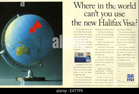 Anni ottanta UK Halifax Visa Magazine annuncio pubblicitario Foto Stock