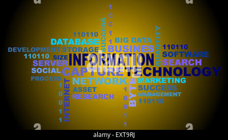 Informazioni sul concetto di tecnologia nella nuvola di tag Foto Stock
