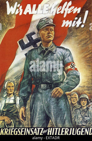 1940s Germania di Hitler Gioventù Poster Foto Stock