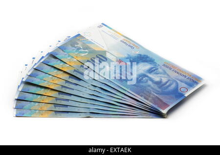 10x 100 CHF Biglietti - 1000 CHF Foto Stock