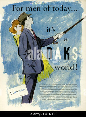 1950S UK Daks Magazine annuncio pubblicitario Foto Stock