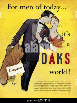 1950S UK Daks Magazine annuncio pubblicitario Foto Stock