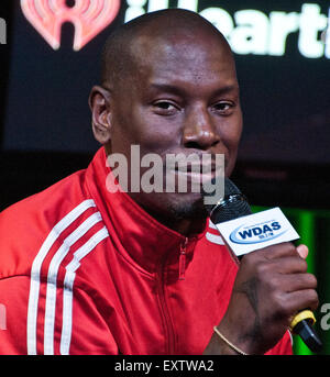 Bala Cynwyd, Pennsylvania, USA. Il 15 luglio 2015. American Singer-Songwriter Tyrese visite WDAS prestazioni del teatro sulla luglio 15, 2015 a Bala Cynwyd, Pennsylvania, Stati Uniti. Credito: Paolo Froggatt/Alamy Live News Foto Stock