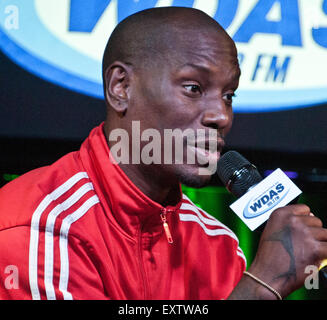 Bala Cynwyd, Pennsylvania, USA. Il 15 luglio 2015. American Singer-Songwriter Tyrese visite WDAS prestazioni del teatro sulla luglio 15, 2015 a Bala Cynwyd, Pennsylvania, Stati Uniti. Credito: Paolo Froggatt/Alamy Live News Foto Stock