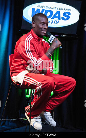 Bala Cynwyd, Pennsylvania, USA. Il 15 luglio 2015. American Singer-Songwriter Tyrese visite WDAS prestazioni del teatro sulla luglio 15, 2015 a Bala Cynwyd, Pennsylvania, Stati Uniti. Credito: Paolo Froggatt/Alamy Live News Foto Stock