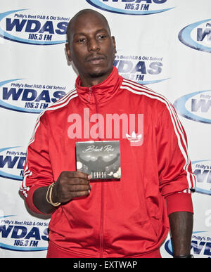 Bala Cynwyd, Pennsylvania, USA. Il 15 luglio 2015. American Singer-Songwriter Tyrese pone a WDAS prestazioni del teatro sulla luglio 15, 2015 a Bala Cynwyd, Pennsylvania, Stati Uniti. Credito: Paolo Froggatt/Alamy Live News Foto Stock