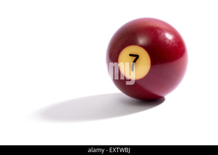 Numero 7 snooker sfera con il numero visibile Foto Stock
