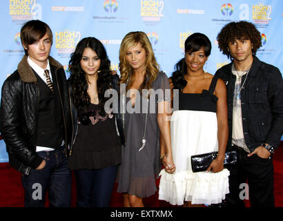 Zac Efron, Vanessa Anne Hudgens, Ashley Tisdale e Monique Coleman e Corbin Bleu. Foto Stock