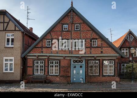 Legno a hpuse nella città vecchia di Moelln, Schleswig-Holstein, Germania Foto Stock