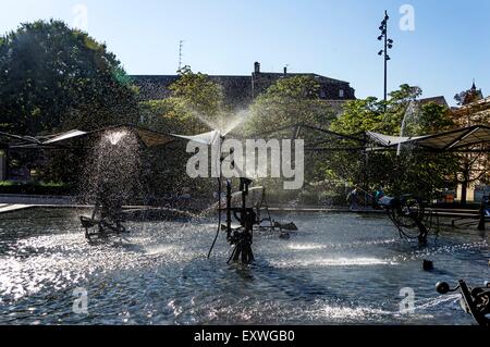 La fontana di Tinguely di Basilea, in Svizzera, Europa Foto Stock