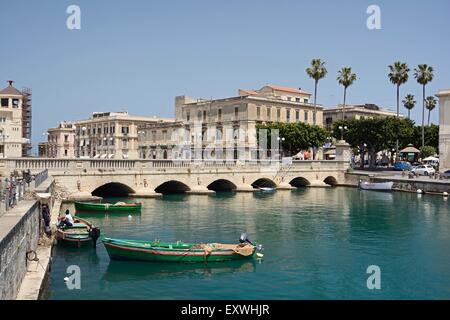 Ponte Nuovo, Siracusa, Sicilia, Italia, Europa Foto Stock