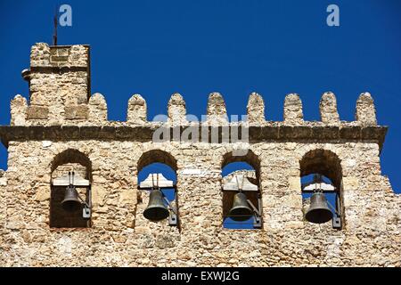 Torre campanaria, Cattedrale di Santa Maria Nuova, Monreale, sicilia, Italia, Europa Foto Stock