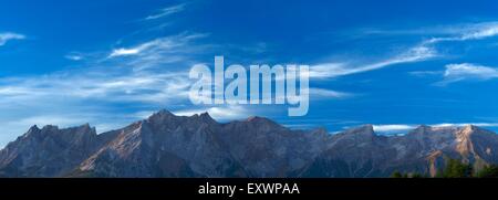 Rauher Kopf, Gatschkopf, Eisenspitze, Dawinkopf, Blankahorn e Parseierspitze, Alpi Lechtal, Tirolo, Austria, Europa Foto Stock