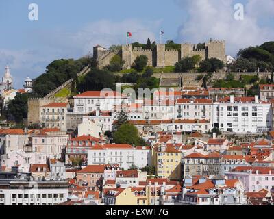 Castelo de Sao Jorge, Lisbona, Portogallo, Europa Foto Stock