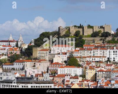 Castelo de Sao Jorge, Lisbona, Portogallo, Europa Foto Stock