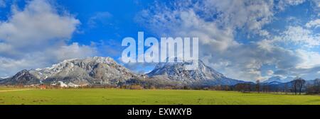 Castello di Neuschwanstein, Alpi Ammergau, Allgaeu, Baviera, Germania, Europa Foto Stock