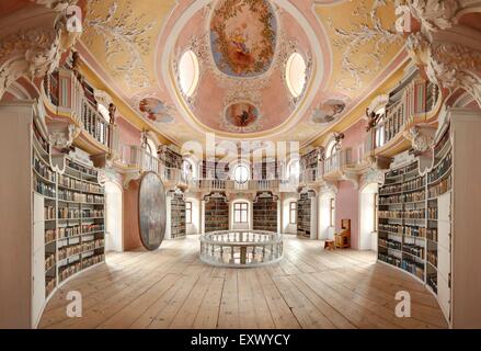 Vecchia libreria, Abbazia San Mang, Fuessen, Baviera, Germania, Europa Foto Stock