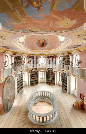 Vecchia libreria, Abbazia San Mang, Fuessen, Baviera, Germania, Europa Foto Stock