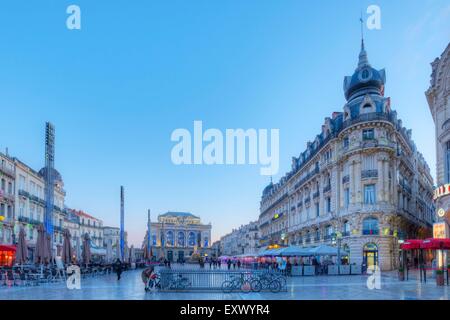 La Place de la Comédie, Montpellier, Francia, Europa Foto Stock