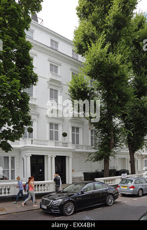 Casa nn. 23 e 24 Leinster Gardens, Londra sono false facciate che nascondere la ferrovia metropolitana al di sotto. Vedere anche viste posteriore. Foto Stock