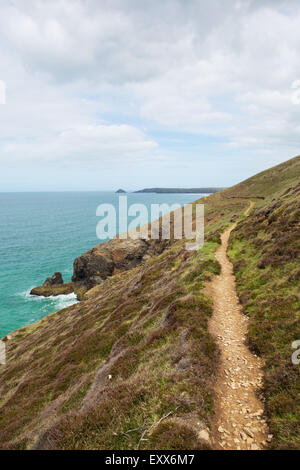 South West Coast Path vicino a Perranporth North Cornwall Inghilterra Regno Unito Foto Stock