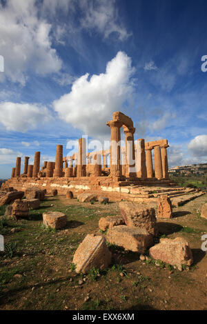 Tempio di Giunone a valle dei Templi, Agrigento, Sicilia, Italia Foto Stock