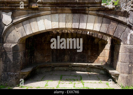 Rovine del XVI secolo Wycoller Hall, Wycoller, Lancashire Foto Stock