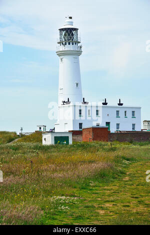 Flamborough Head Lighthouse costruito nel 1806. Foto Stock