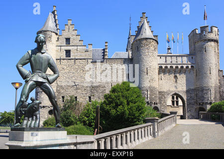 Het Steen Anversa (Castello) ad Anversa, in Belgio Foto Stock