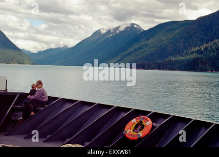 MV Aurora traghetto barca a vela sul canale di Portland per Hyder,Columbia Britannica Foto Stock