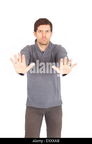 Bellissimo uomo facendo diverse espressioni Foto Stock