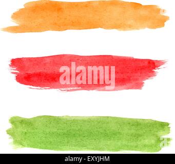 Vettore colorate acquerello i tratti di pennello Illustrazione Vettoriale