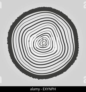 La struttura Ring icona. Anelli albero simbolo. Appartamento Illustrazione Vettoriale